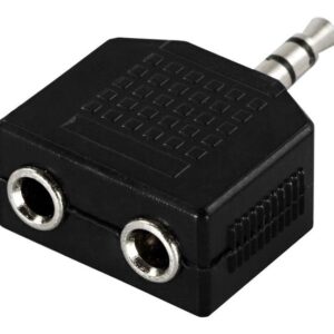 DELTACO lydsplitter 3,5mm jack han til 2X 3,5mm hun jack - Sort