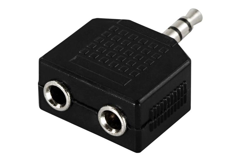 DELTACO lydsplitter 3,5mm jack han til 2X 3,5mm hun jack - Sort