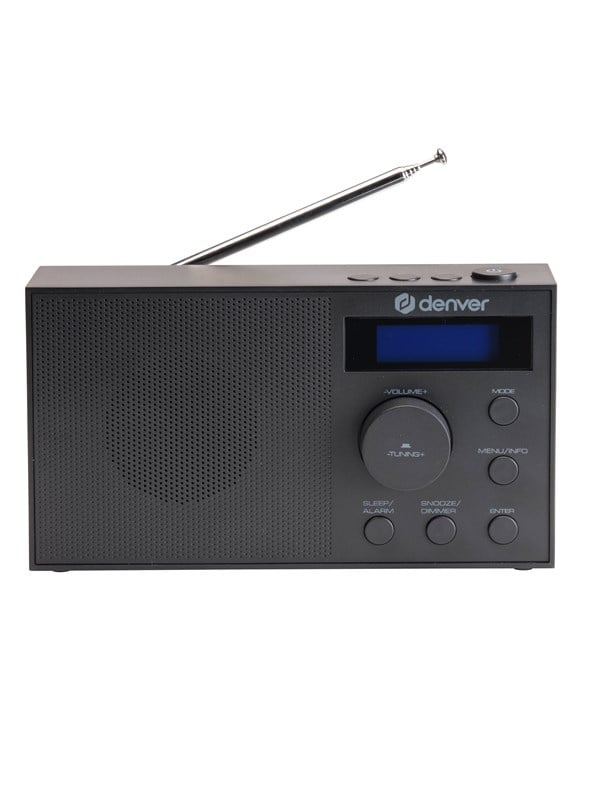 DENVER DAB-51B - Compact DAB+/FM Radio with Dual Alarm (Black) - DAB/DAB+/FM - Sort