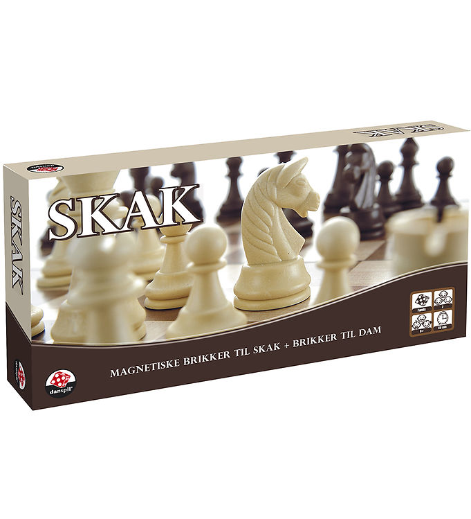 Danspil Brætspil - Skak/Dam - Magnetiske Brikker