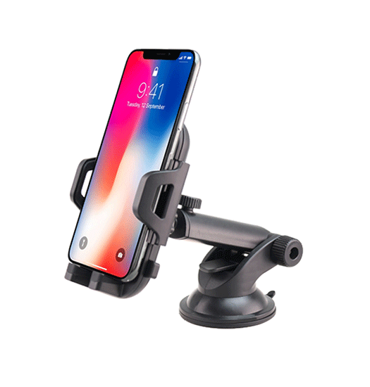 DeLX™ Mobilholder med arm og sugekop - Sort