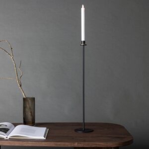 Delero - Lysestage i sort metal med LED lys, højde 79 cm.