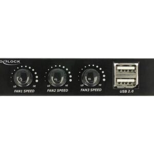 Delock 3.5" Front Panel > 2 x USB 2.0 and fan control - lagrings bay port panel