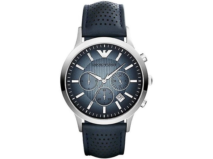 Emporio Armani Renato Black Leather Herreur AR2473