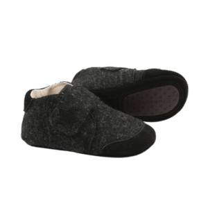En Fant - Uld Sko Velcro - Dark Grey - 35