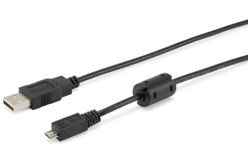 Equip 128596 USB-kabel 1 m USB 2.0 USB A Micro-USB B Sort