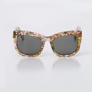 #EyeSpy - Dropps EXCLSV solbriller i terazzo mønster med mørkt/grønt brilleglas