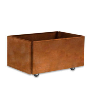 FREJA Plantekasse på hjul 60 x 40 x 27 - Rustjern Uden sneglekant