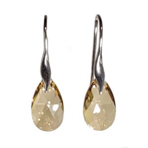 Facet Drop øreringe - "Crystal Golden Shadow"/sølv