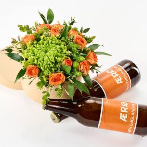 Fars blomsteræske med øl - Send blomster med Bloomit
