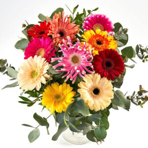 Farverig buket gerbera - Send blomster med Bloomit
