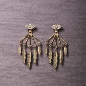 #Feathereye Øreringe - 14 karat guld med diamant og citriner