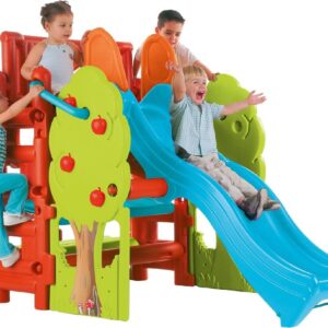 Feber - Legetårn Med Rutsjebane, 2 Stiger Og Bænk - Udendørs Til Haven