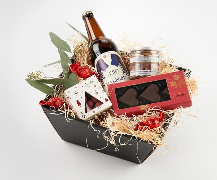 Festlig julefrokost kurv - Send blomster med Bloomit