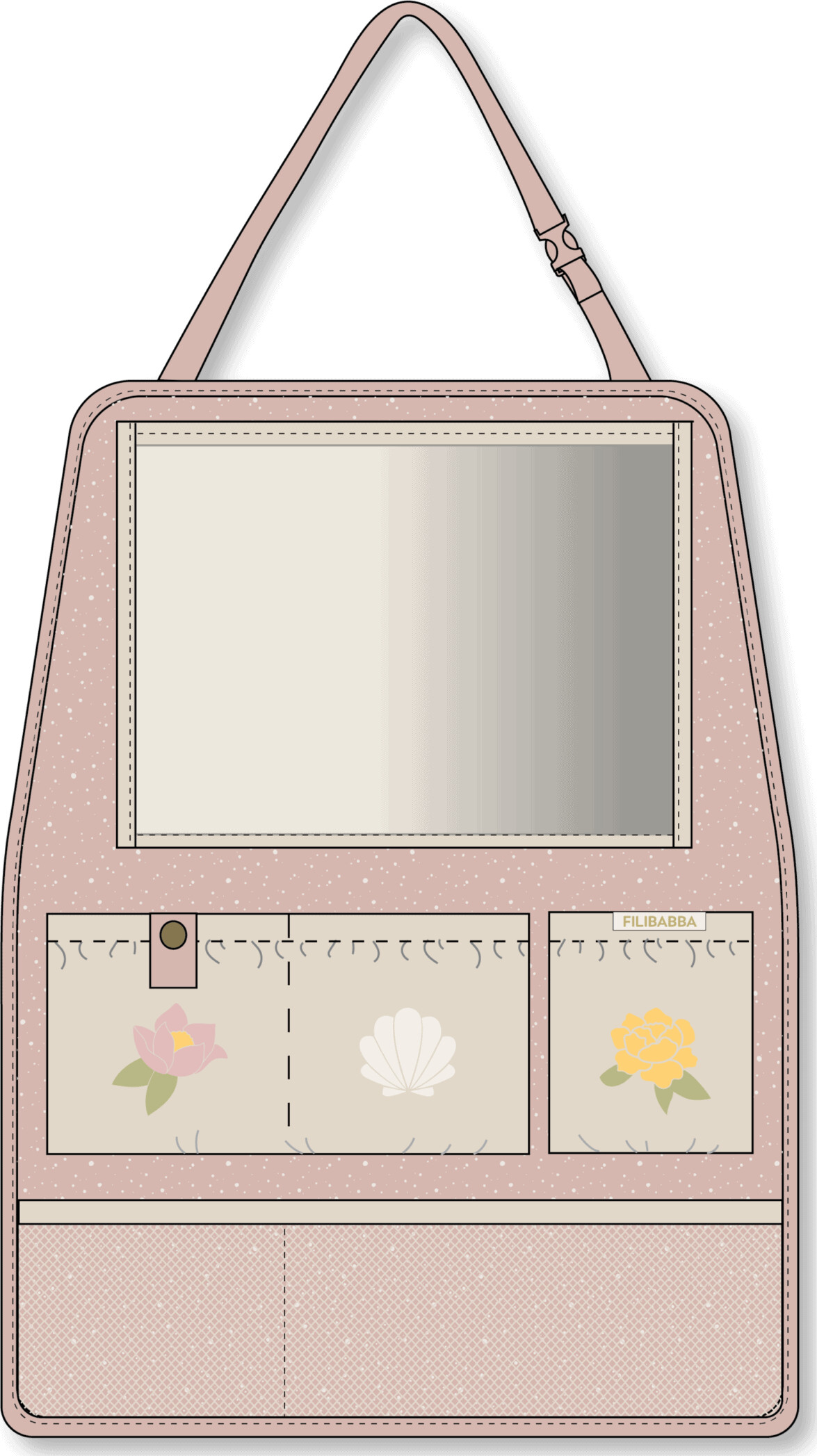 Filibabba - Organizer Og Tablet Holder Til Bil - Ocean Blossom