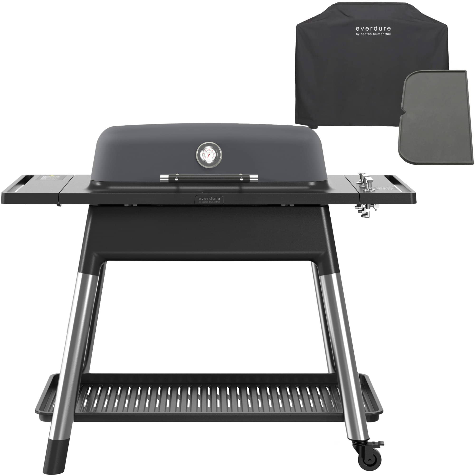 Furnace gasgrill + grillbetræk & grillplade, mat grafitgrå