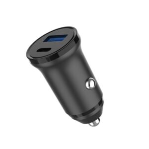 GEAR 12/24V Car Charger 1xUSB-C + 1xUSB-A PD 30W + QC18.0W MAX - Black