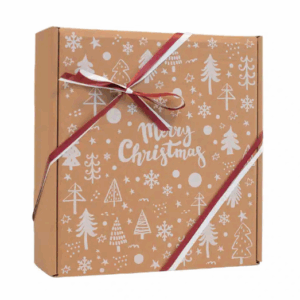 Gaveæske 37X33X11,5CM Natur Merry Christmas. Tom, Design selv. Uden vores varer