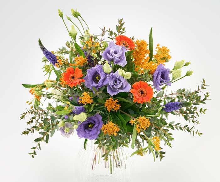 Glad farverig buket - Send blomster med Bloomit