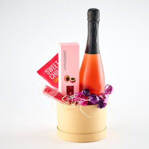 Godt til ganen æske, med rosévin - Send blomster med Bloomit