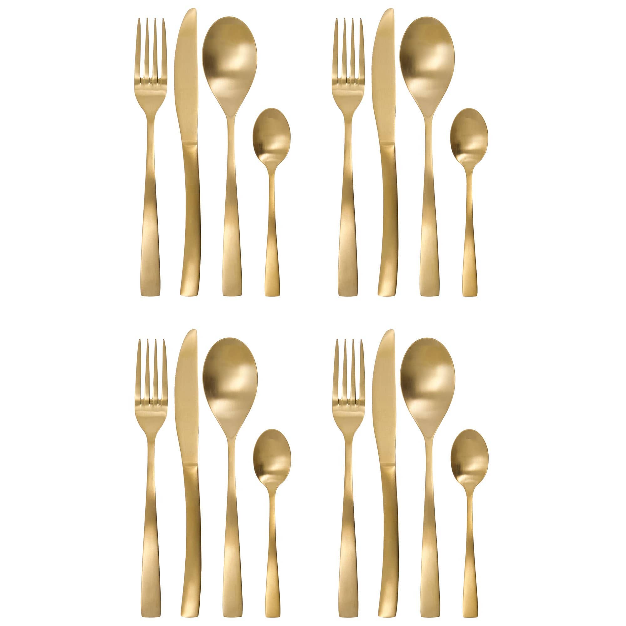 Golden Bestiksæt 16 dele, guld