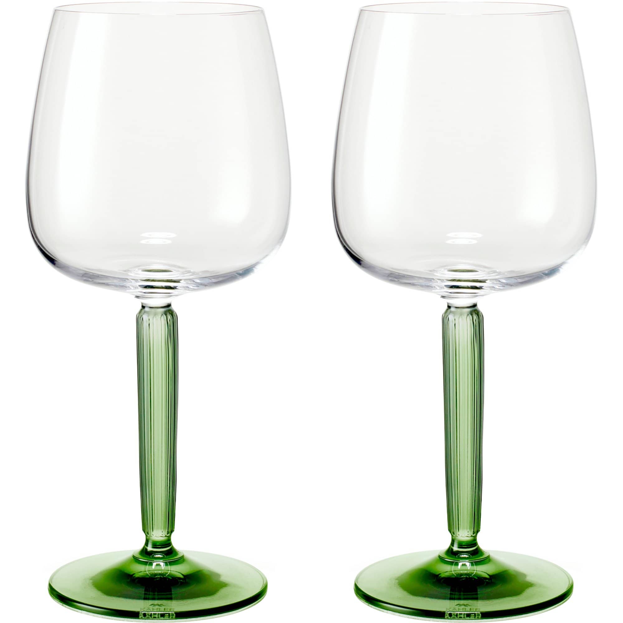 Hammershøi rødvinsglas, Ø 9,5 cm, 2 stk, grøn