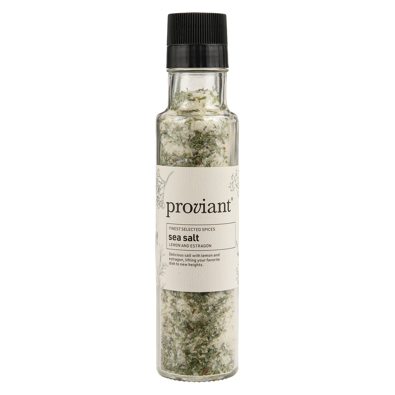 Havsalt citron/estragon kværn Proviant 300g