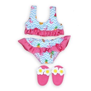 Heless Dolls Bikini with Slippers Flamingo 35-45 cm