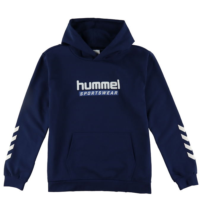 Hummel Hættetrøje - hmlJr Logo Hoodie - Dress Blue