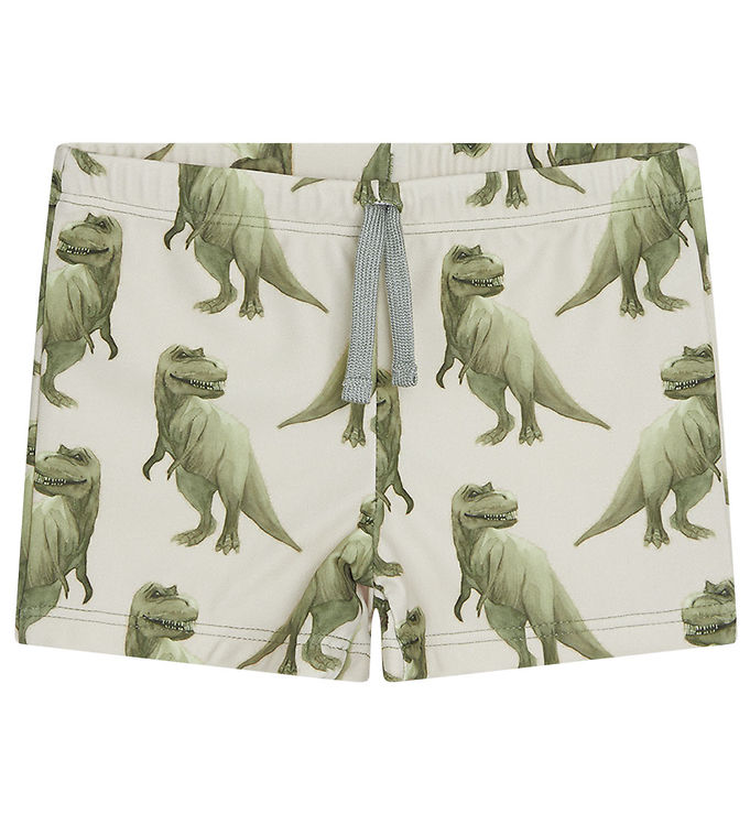 Hust and Claire Badebukser - Haki - UV50+ - Seagrass m. Dinosaur