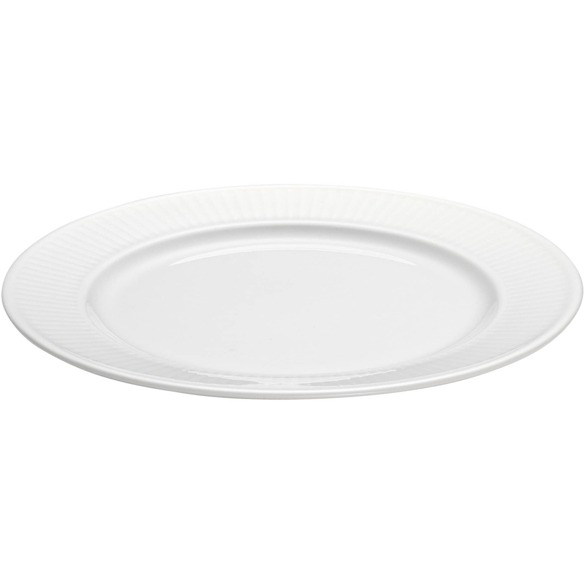 Hvid Plissé tallerken, Ø 17 cm.