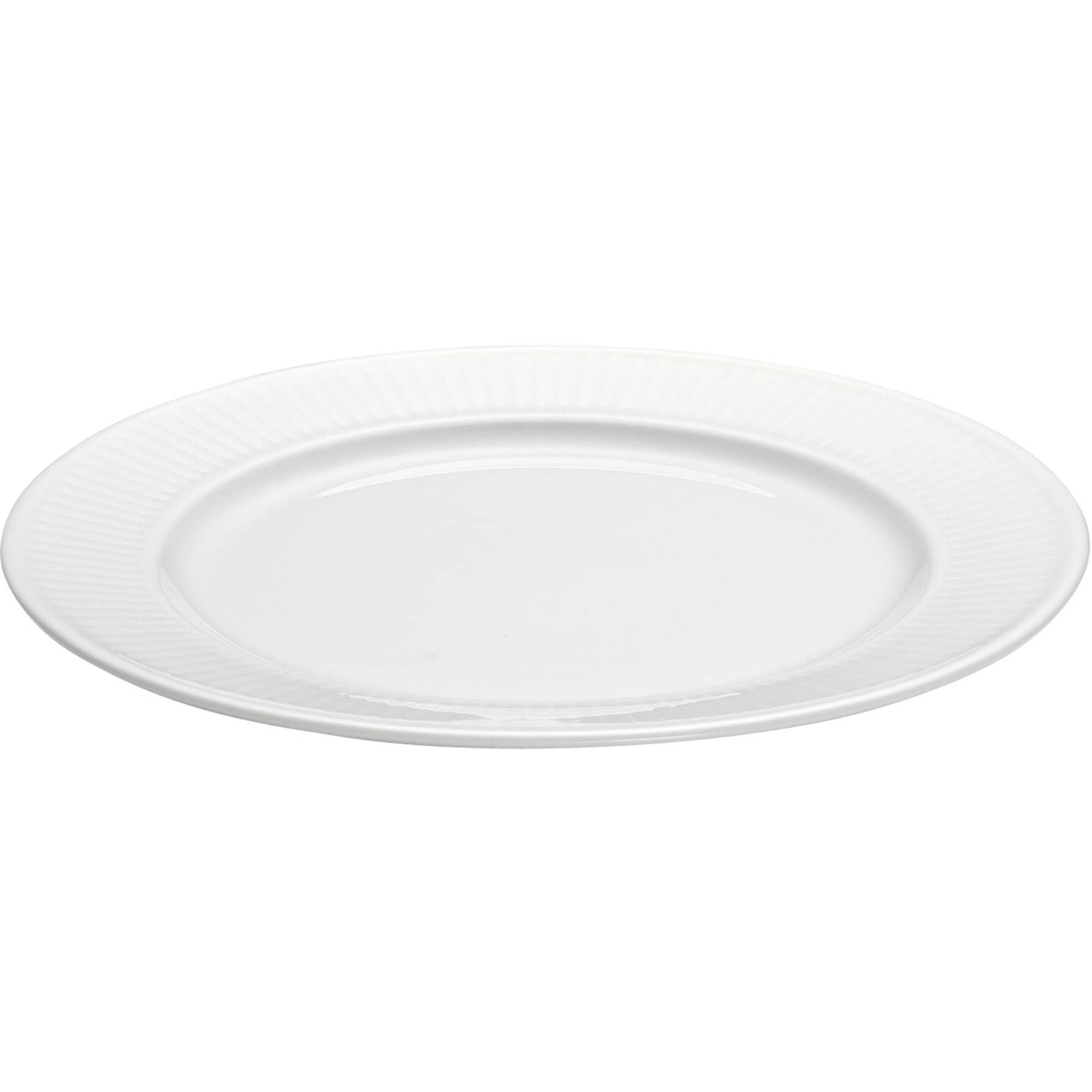 Hvid Plissé tallerken, Ø 20 cm.