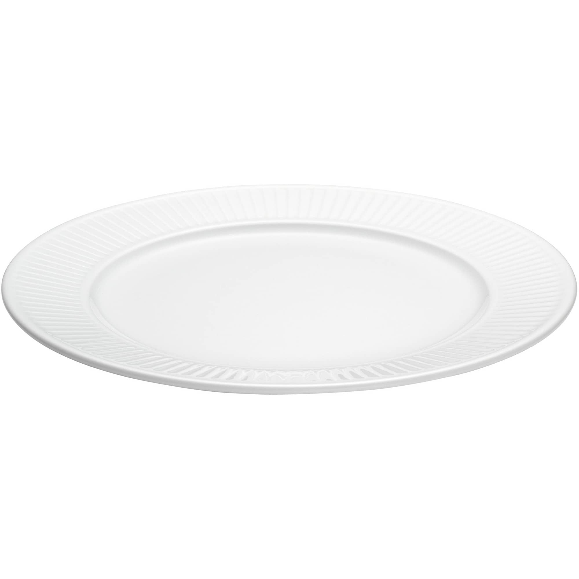 Hvid Plissé tallerken, Ø 22 cm.