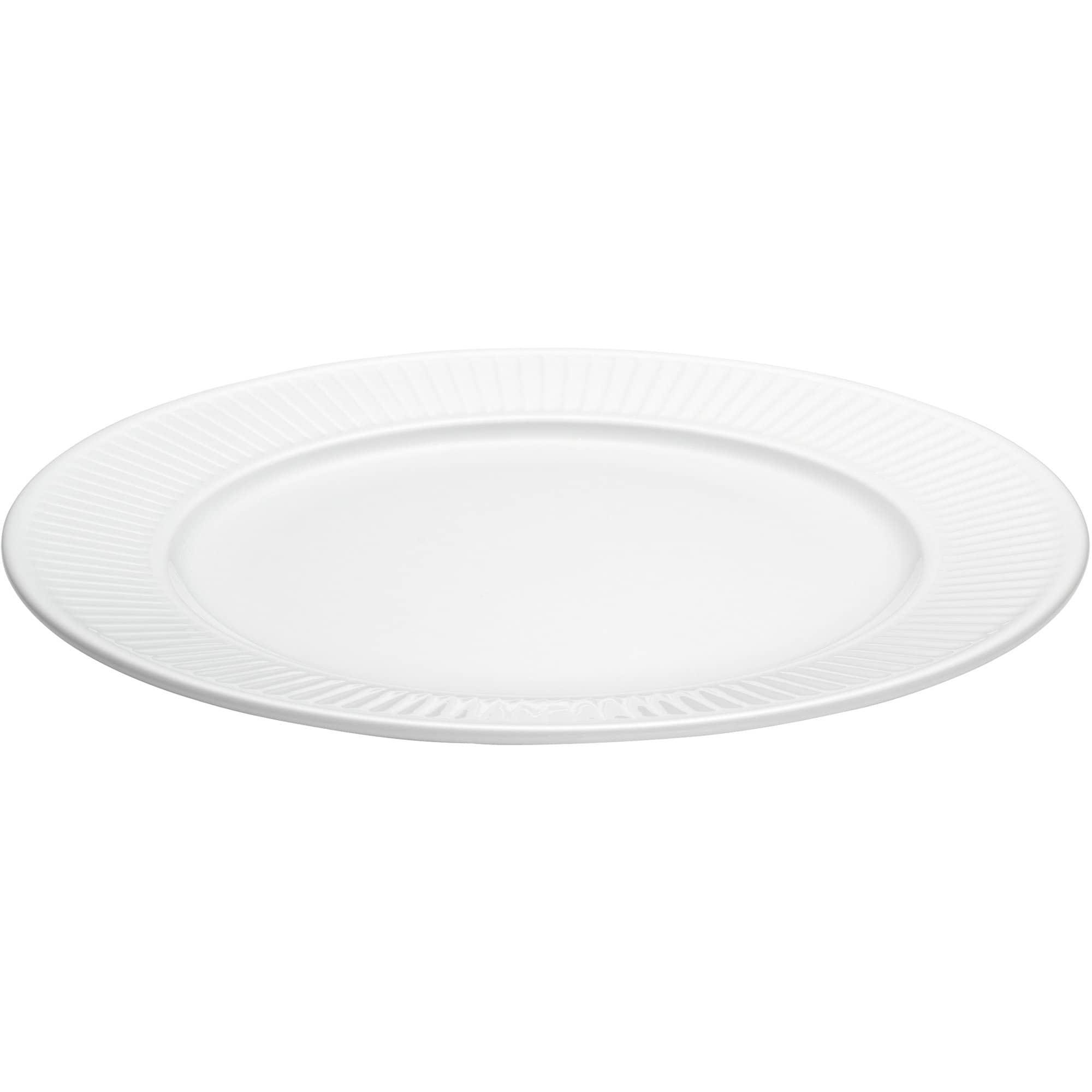 Hvid Plissé tallerken, Ø 26 cm.