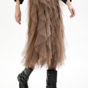 IN FRONT Adeline Nederdel, Farve: Mocca, Størrelse: L, Dame