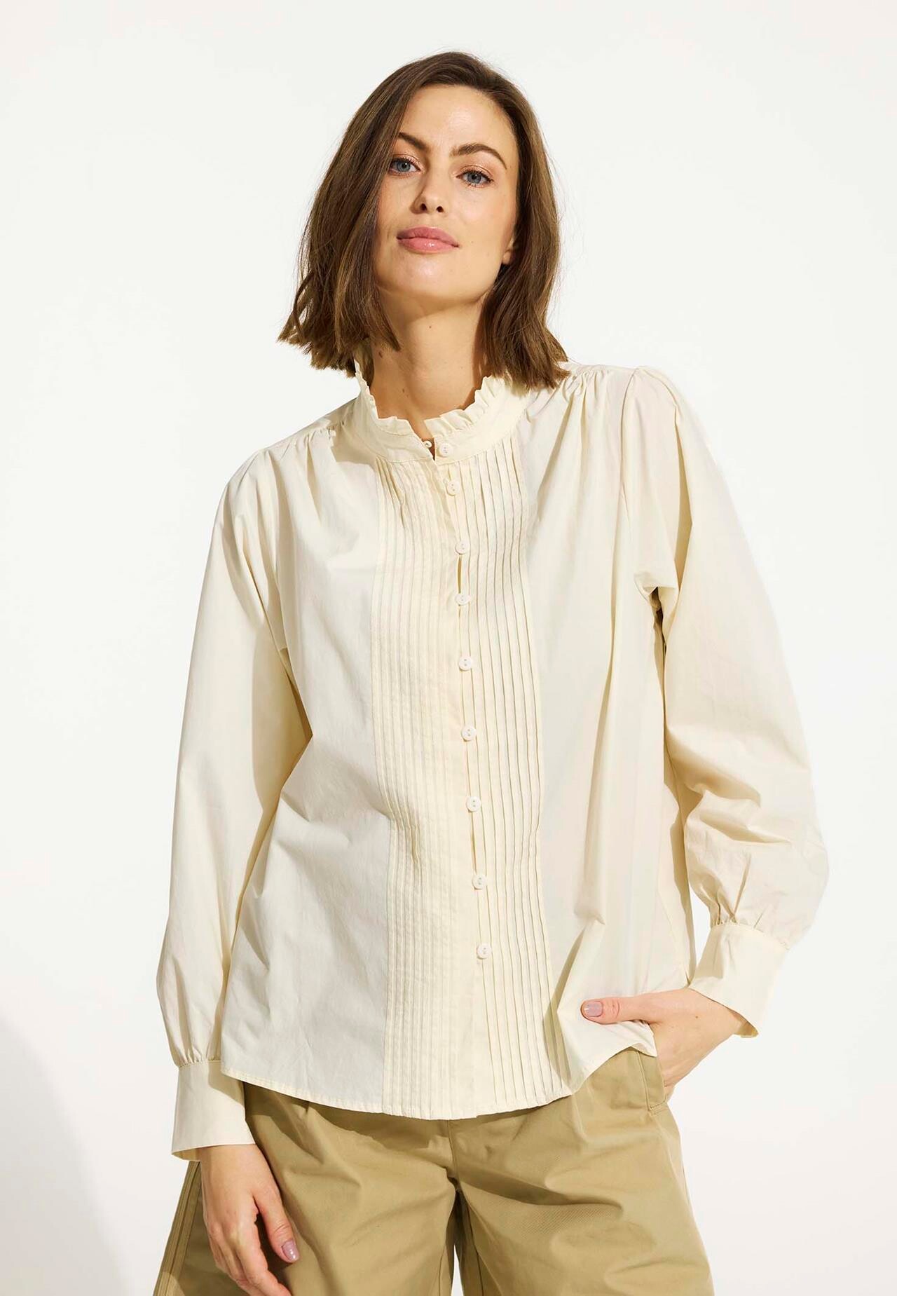 IN FRONT Aida Skjorte, Farve: Creme, Størrelse: L, Dame