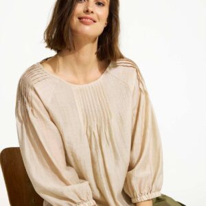 IN FRONT Beate Bluse, Farve: Light Sand, Størrelse: L, Dame