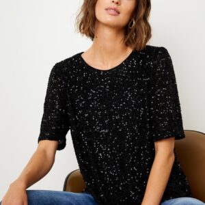 IN FRONT Bella Bluse, Farve: Black, Størrelse: L, Dame