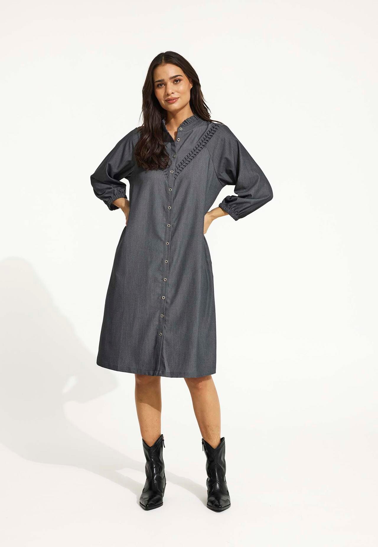 IN FRONT Bella Kjole, Farve: Grey, Størrelse: L, Dame