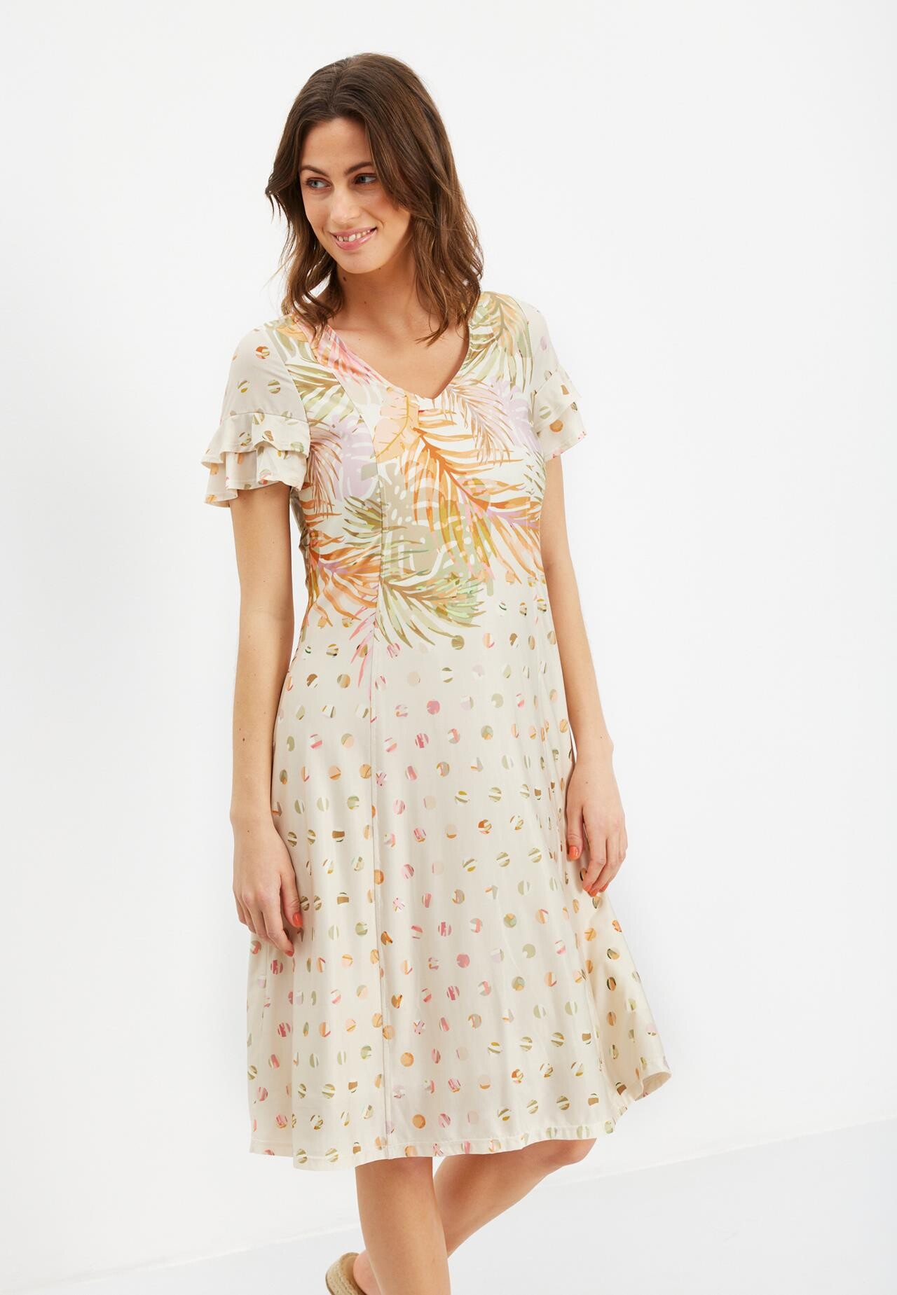 IN FRONT Cheri Kjole, Farve: Nature, Størrelse: L, Dame