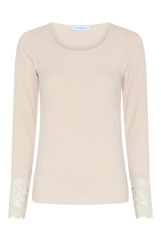 IN FRONT Cician Bluse, Farve: Sand, Størrelse: L, Dame
