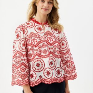 IN FRONT Donni Bluse, Farve: Red, Størrelse: L, Dame