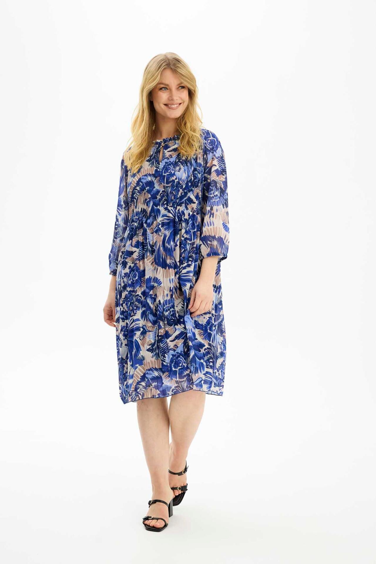 IN FRONT Elinor Kjole, Farve: Blue, Størrelse: L, Dame