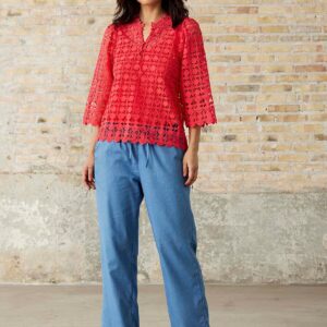 IN FRONT Ella Bluse, Farve: Coral, Størrelse: L, Dame