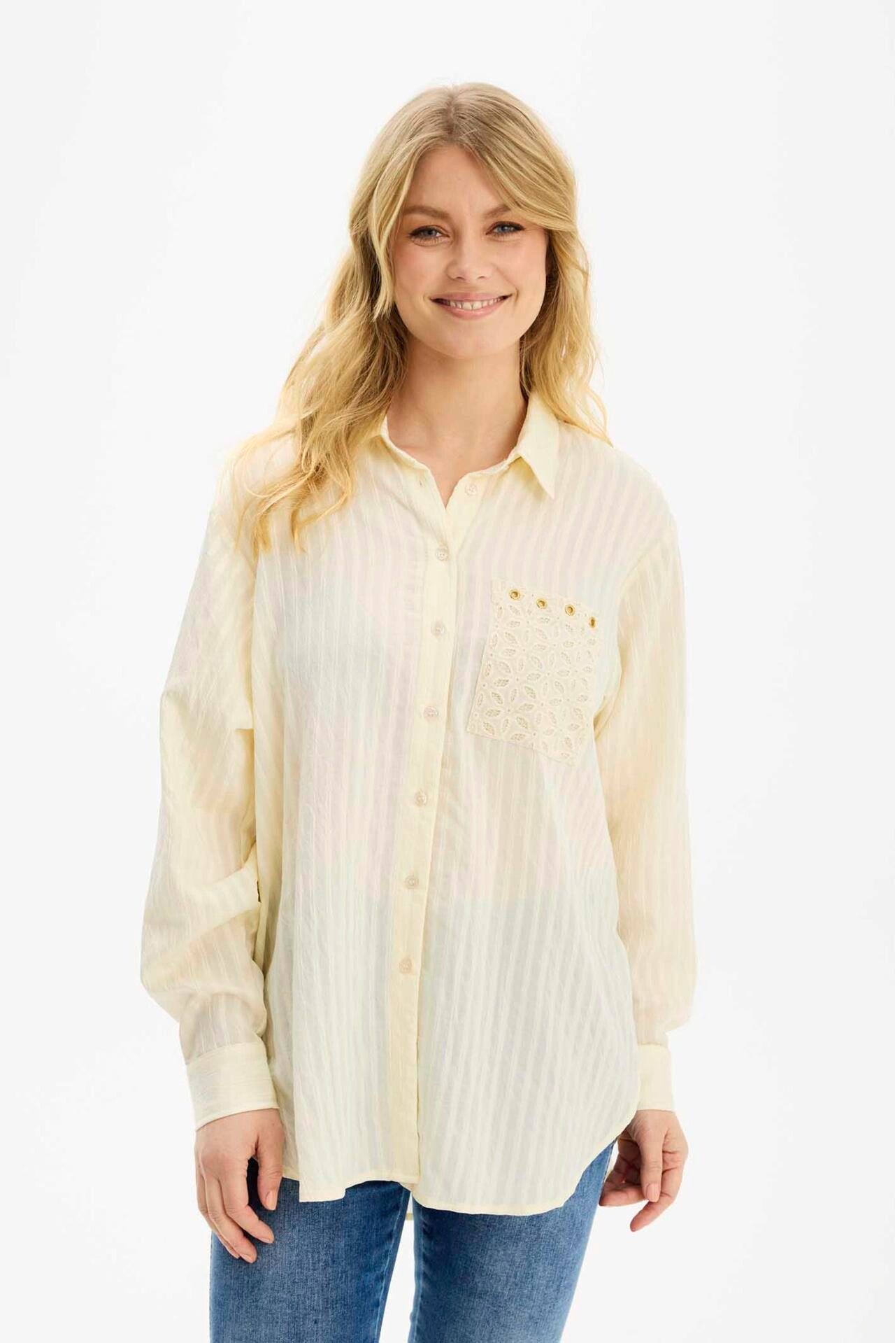 IN FRONT Elsa Skjorte, Farve: Creme, Størrelse: L, Dame