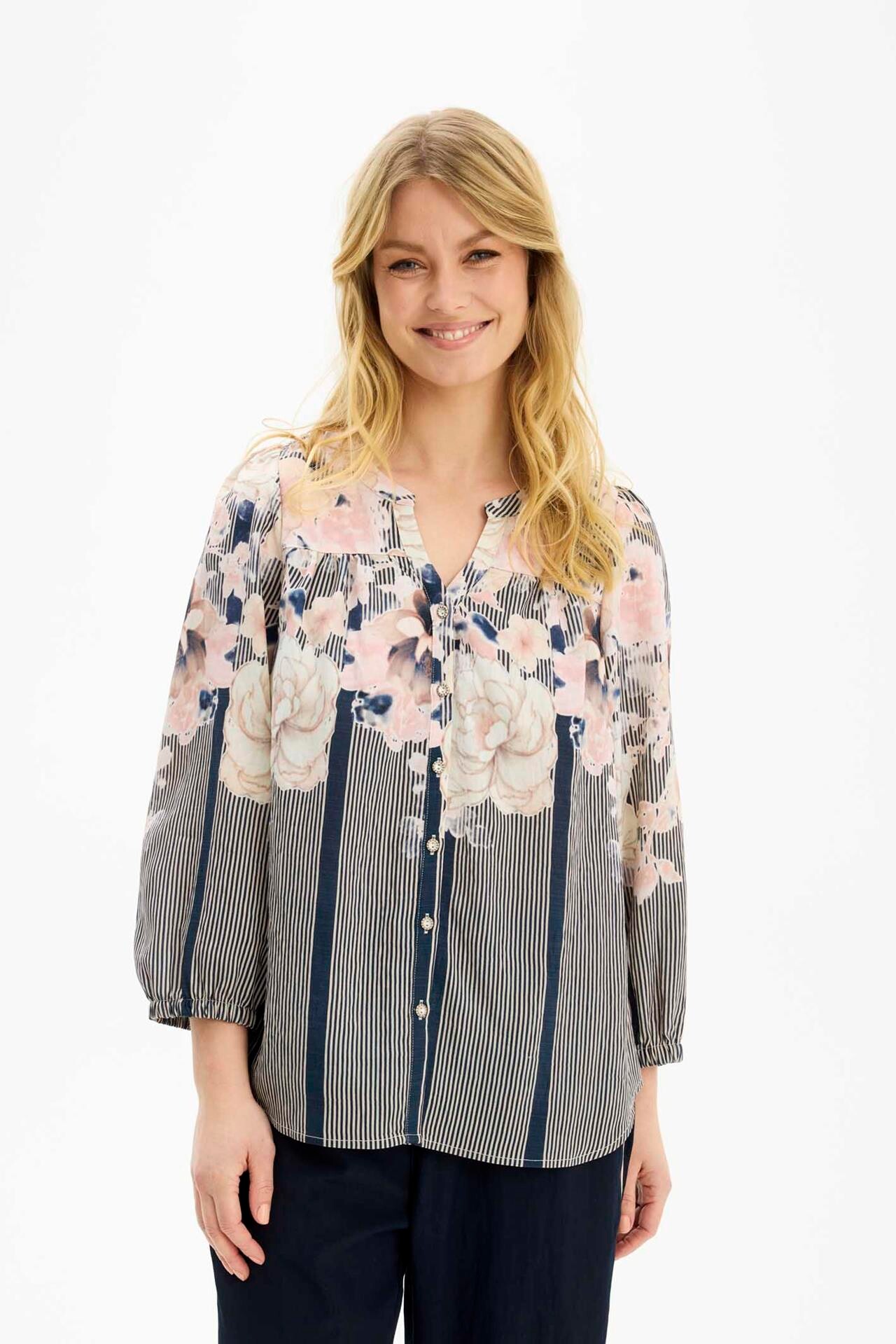 IN FRONT Elva Skjorte, Farve: Blue, Størrelse: L, Dame