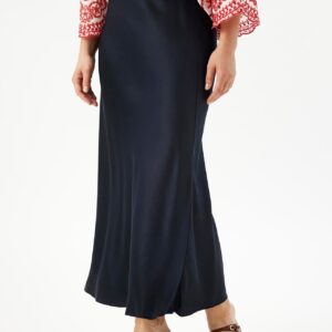 IN FRONT Esmeralda Nederdel, Farve: Navy, Størrelse: L, Dame