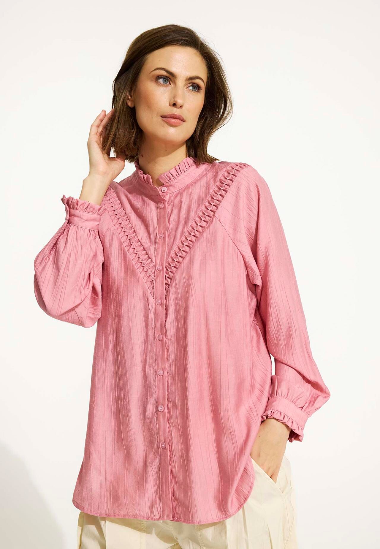 IN FRONT Fanny Skjorte, Farve: Rose, Størrelse: L, Dame