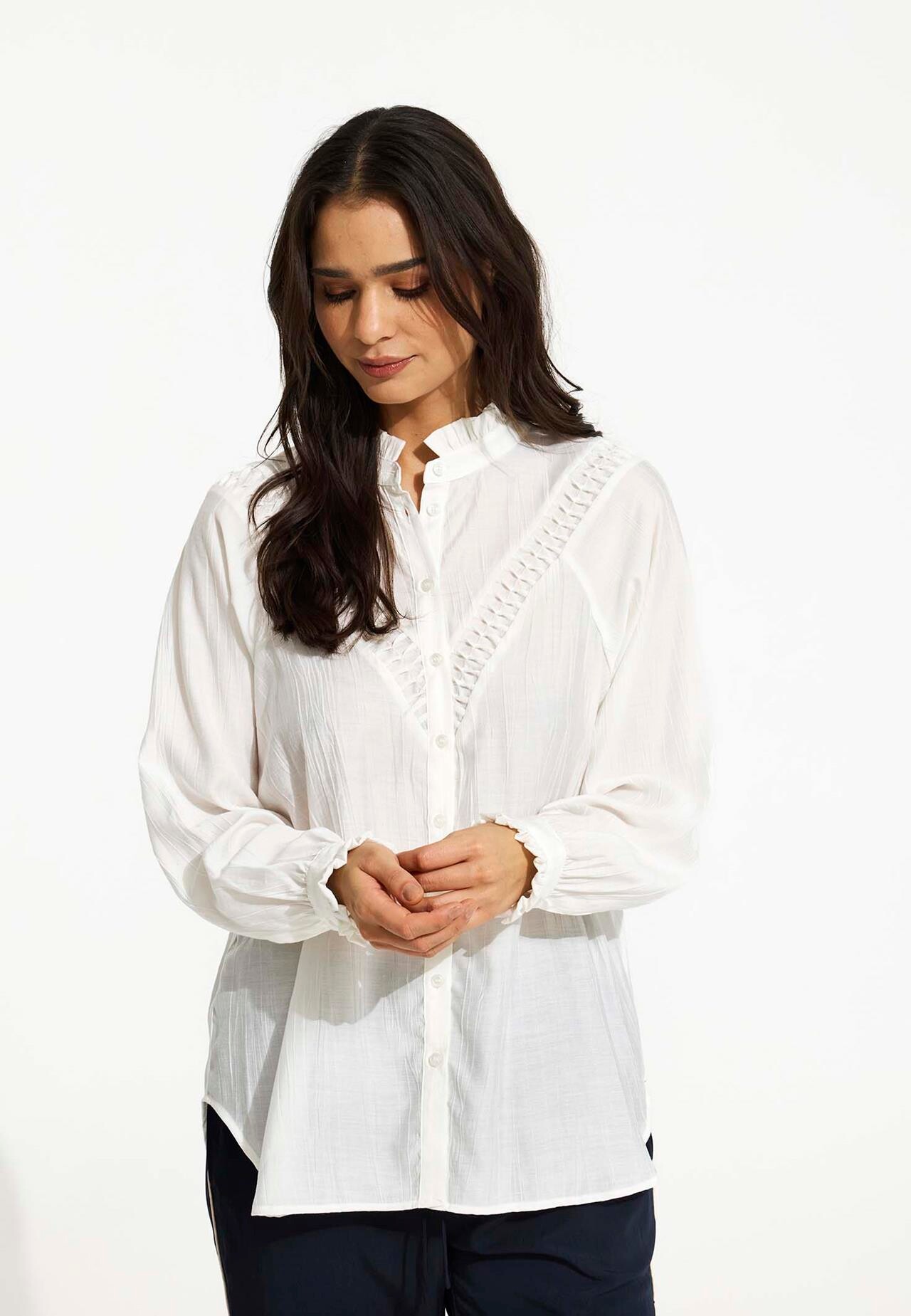 IN FRONT Fanny Skjorte, Farve: White, Størrelse: L, Dame