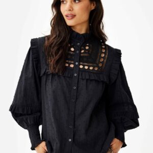 IN FRONT Fine Skjorte, Farve: Black, Størrelse: L, Dame